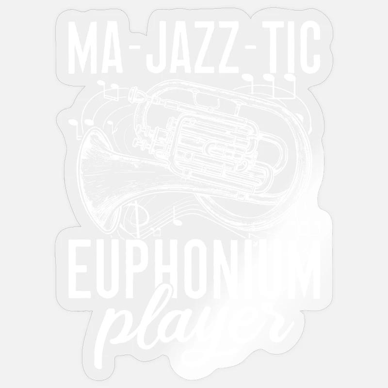 Barytoniste Ma-Jazz-Tic Player Euphonium - Sticker taille S (10 x 10 cm) - brillant transparent