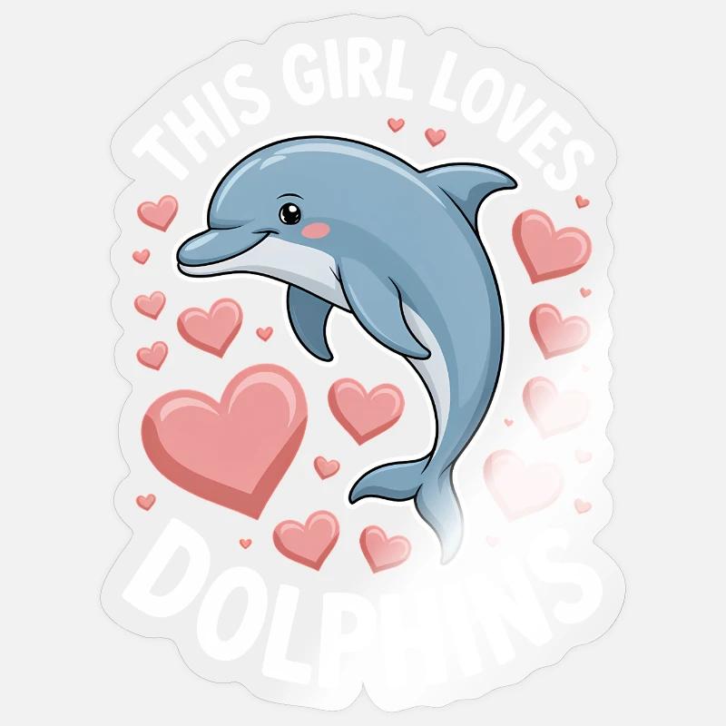 Delfin Spruch Mädchen Lustiges Delfin Geschenk - Sticker Größe S (10 x 10 cm) - Transparent glänzend