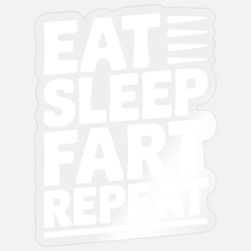Manger dormir pet répéter - Sticker taille S (10 x 10 cm) - brillant transparent