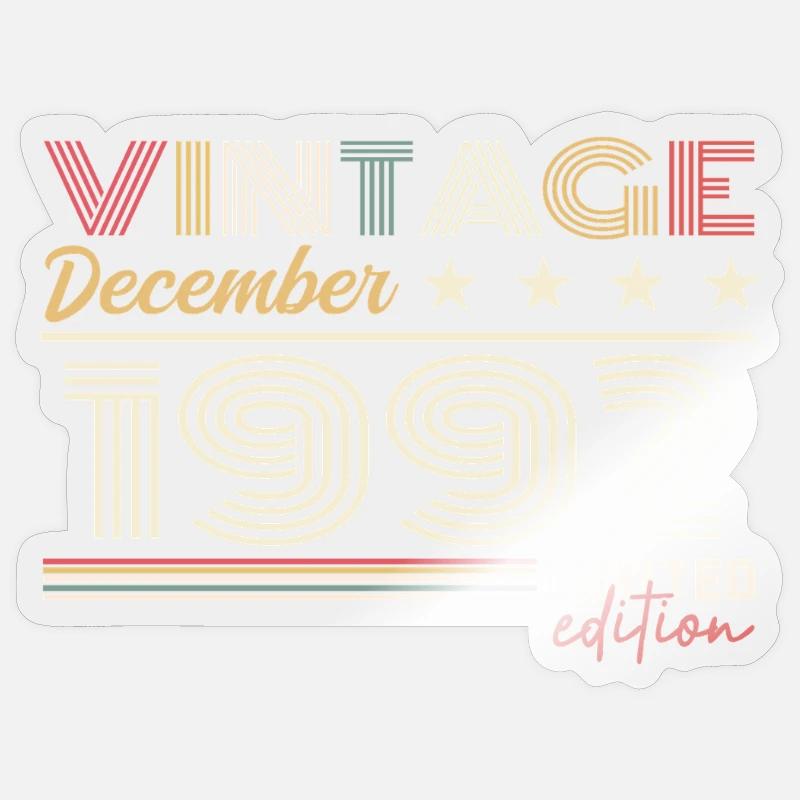Geschenk Dezember 1992 - Sticker Größe S (10 x 10 cm) - Transparent glänzend