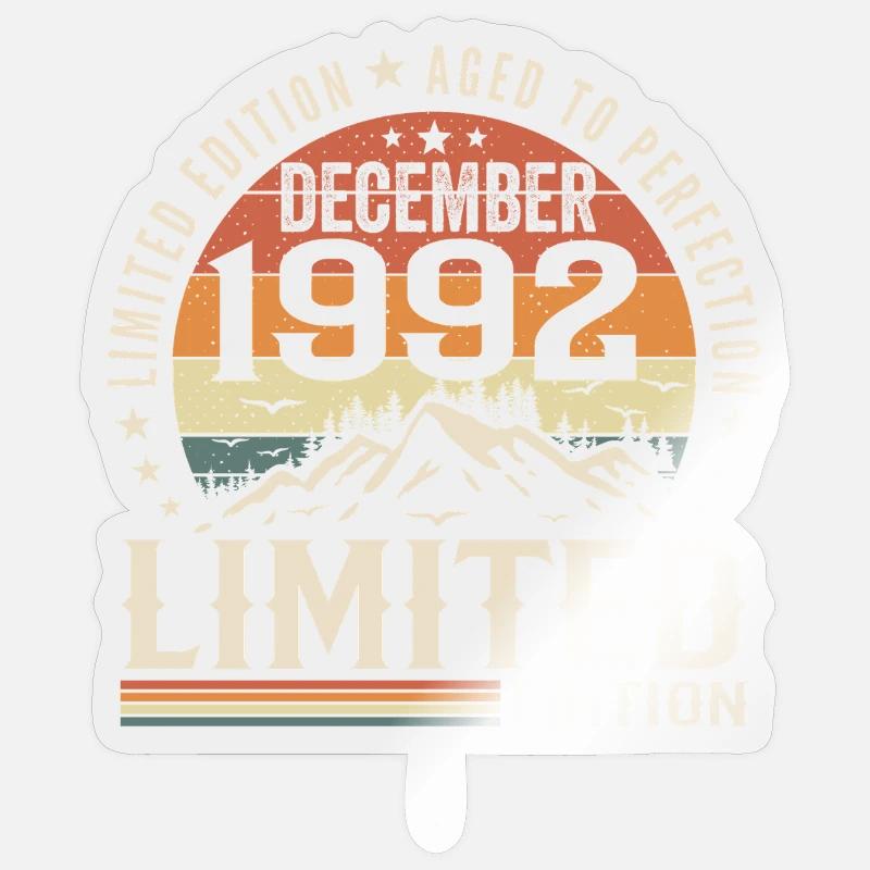 December 1992 - Sticker size S (10 x 10 cm) - transparent glossy