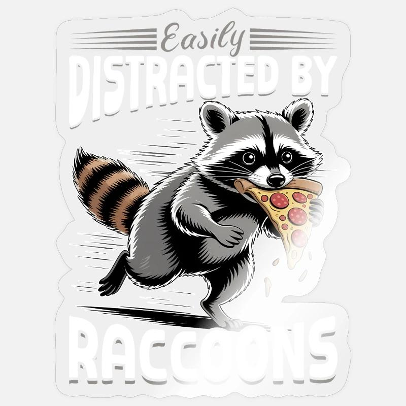 Drôle de raton laveur - Sticker taille S (10 x 10 cm) - brillant transparent