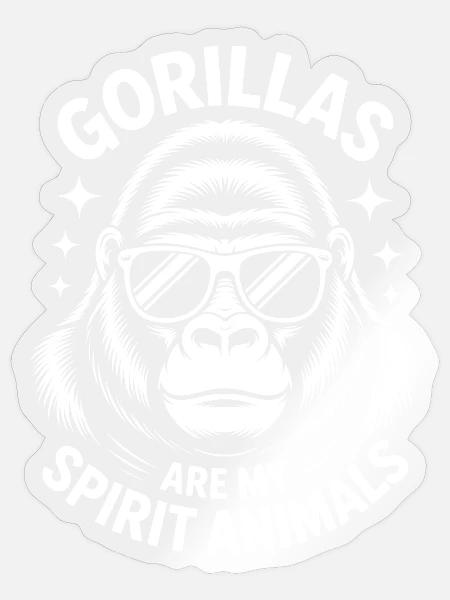 Gorilla Spruch Gorillas Lustiges Gorilla Geschenk - Sticker Größe S (10 x 10 cm) - Transparent glänzend