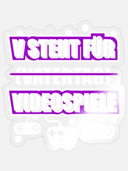 Vater Papa Computerspieler Gamer Zocker Zocken - Sticker Größe S (10 x 10 cm) - Transparent glänzend