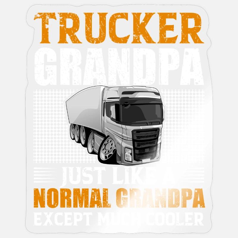 Chauffeur de camion Papi - Sticker taille S (10 x 10 cm) - brillant transparent