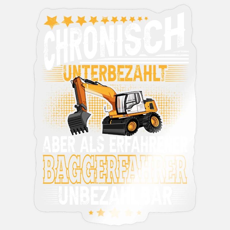 Baggerfahrer Sticker Größe S (10 x 10 cm)