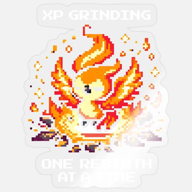 Grind XP, réapparition après réapparition | RPG Roguelike Sticker taille S (10 x 10 cm)