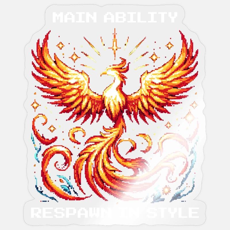 Capacité principale : Réapparaître avec style | Phénix - Sticker taille S (10 x 10 cm) - brillant transparent