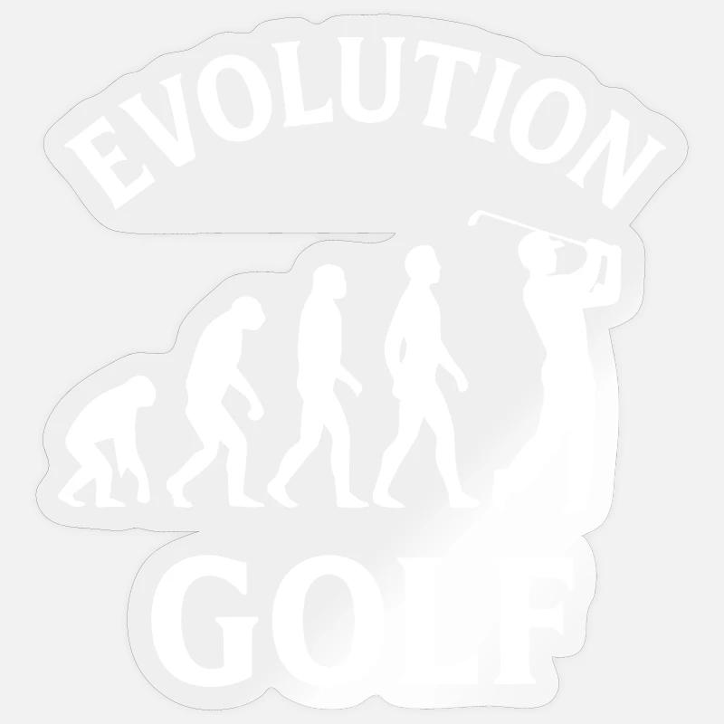 Evolution Golf Lustiges Golfdesign Sticker Größe S (10 x 10 cm)