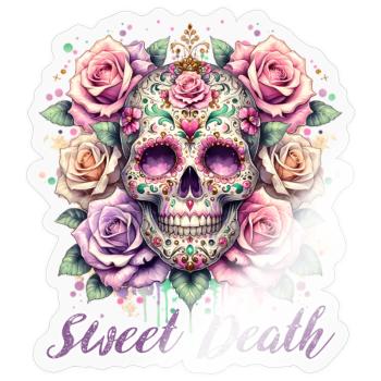 Flowers Skull Beauty Bloom - Sticker size S (10 x 10 cm) - transparent glossy - Front