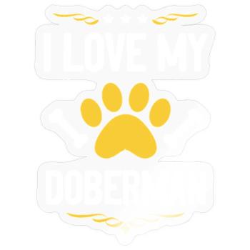 Doberman Lover Motif - Sticker size S (10 x 10 cm) - transparent glossy - Front