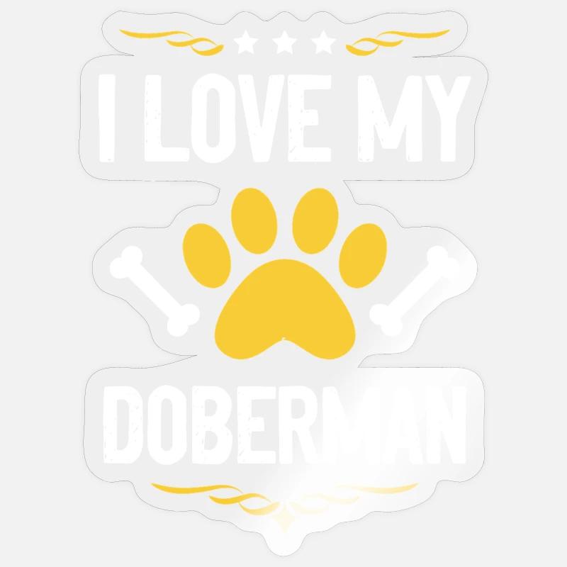 Doberman Lover Motif - Sticker size S (10 x 10 cm) - transparent glossy