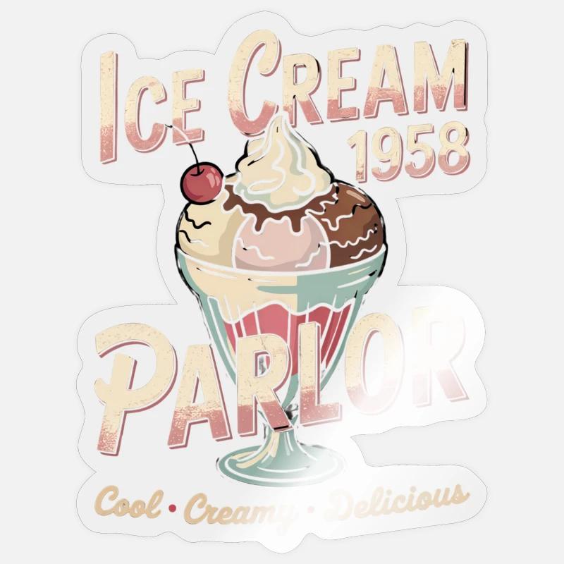 Vintage Eiscreme Werbung Sticker size S (10 x 10 cm)