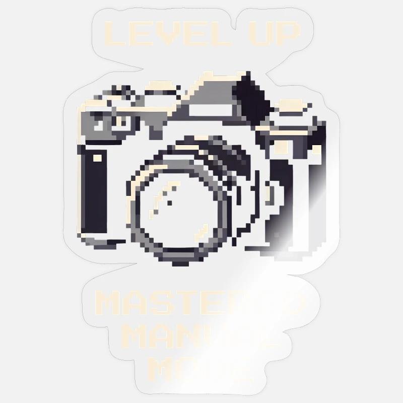 Level Up | Manual mode mastered, ISO aperture Sticker size S (10 x 10 cm)