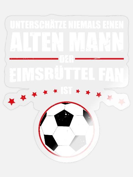 Alter Mann - Eimsbüttel Fußball Fan | Retro - Sticker Größe S (10 x 10 cm) - Transparent glänzend