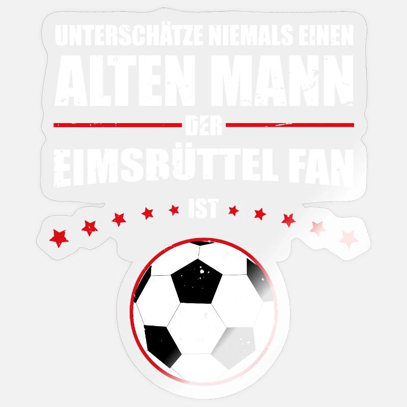 Alter Mann - Eimsbüttel Fußball Fan | Retro - Sticker Größe S (10 x 10 cm) - Transparent glänzend