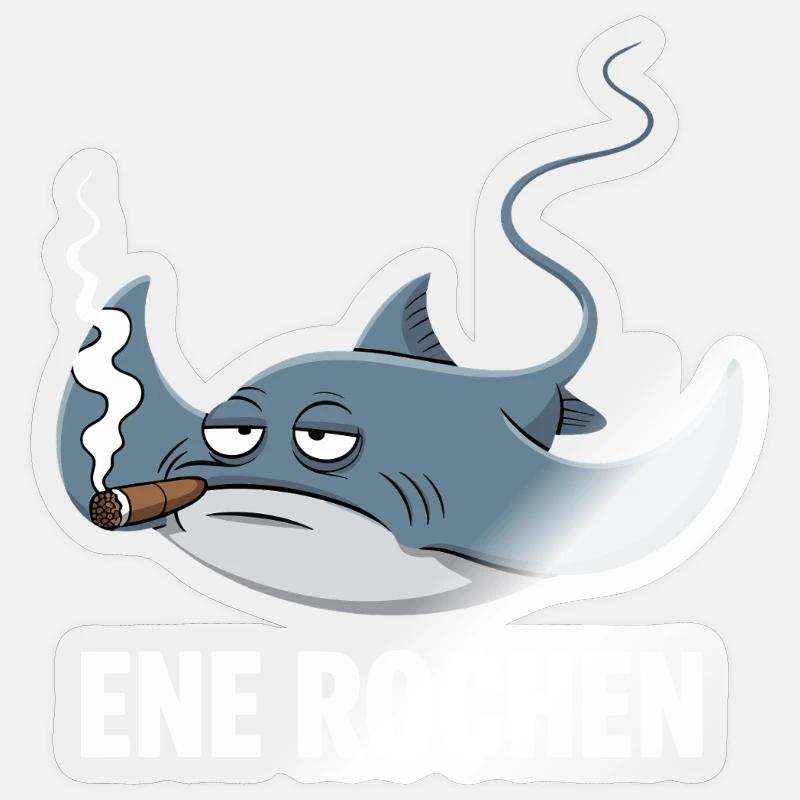 Ene Rochen Raucher Spruch Zigarette Kippe Rauchen Sticker Größe S (10 x 10 cm)