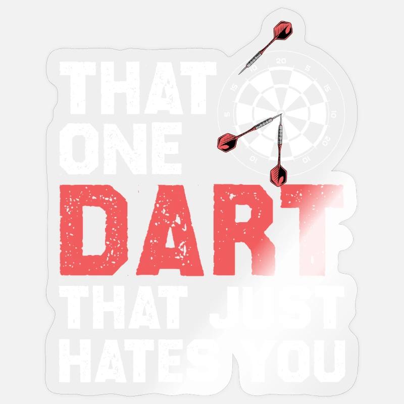 Dart der dich hasst - Sticker Größe S (10 x 10 cm) - Transparent glänzend