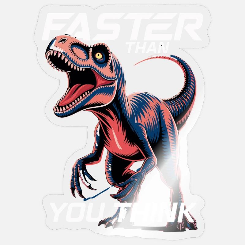Plus rapide que vous ne le pensez Dinosaur Velociraptor Sticker taille S (10 x 10 cm)