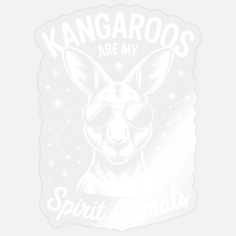Kangaroo Spruch Kangaroo Lustige Kangaroo Geschenk - Sticker Größe S (10 x 10 cm) - Transparent glänzend