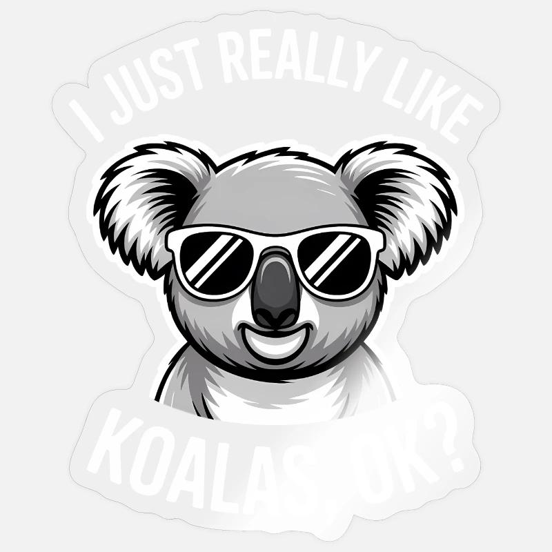 Koala Spruch Koalas Lustiges Koala Geschenk - Sticker Größe S (10 x 10 cm) - Transparent glänzend