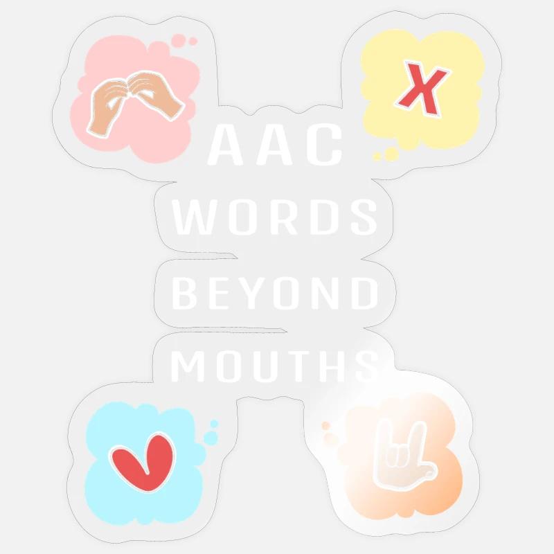 AAC Communication SLP Sign Language - Sticker size S (10 x 10 cm) - transparent glossy