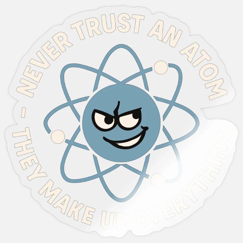 Lustiger Atom-Witz – Science Nerd Humor - Sticker Größe S (10 x 10 cm) - Transparent glänzend