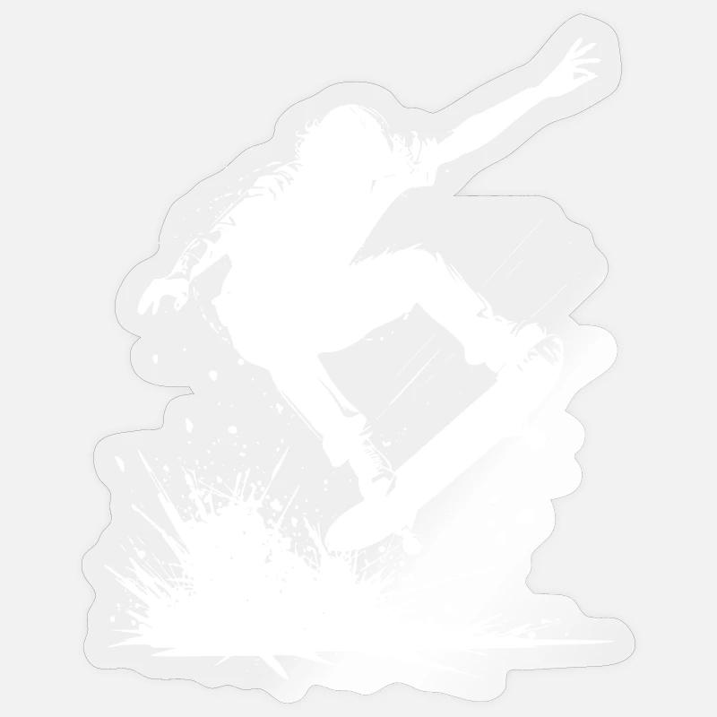 Conception de skateboard énergique - Sticker taille S (10 x 10 cm) - brillant transparent