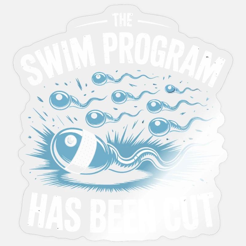 Schwimmprogramm wurde beendet - Sticker Größe S (10 x 10 cm) - Transparent glänzend