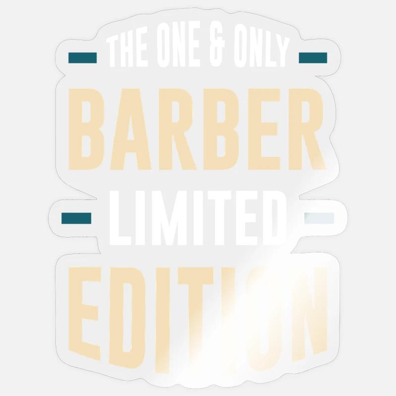 One&Only Barber Édition Limitée - Sticker taille S (10 x 10 cm) - brillant transparent