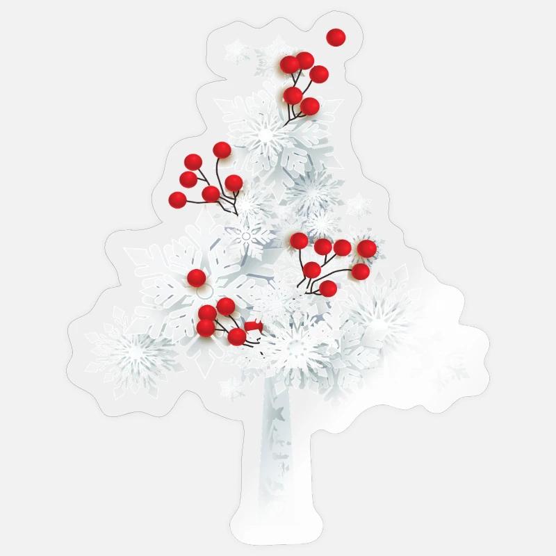 Snowflake Christmas Tree - Sticker size S (10 x 10 cm) - transparent glossy