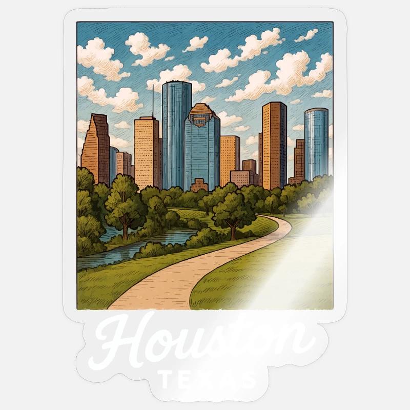 Houston, Texas - Sticker size S (10 x 10 cm) - transparent glossy