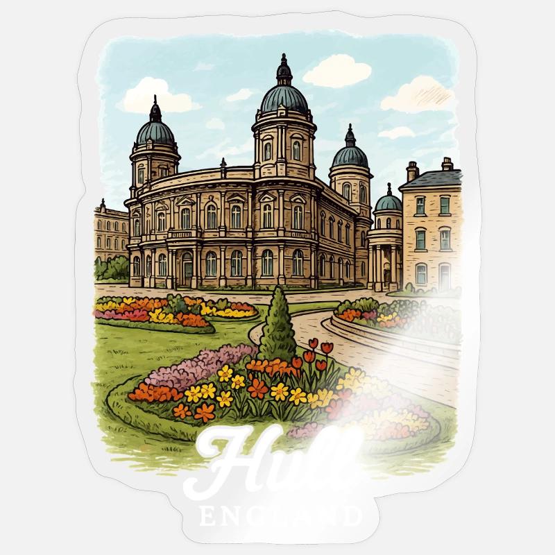 Hull, Angleterre - Sticker taille S (10 x 10 cm) - brillant transparent