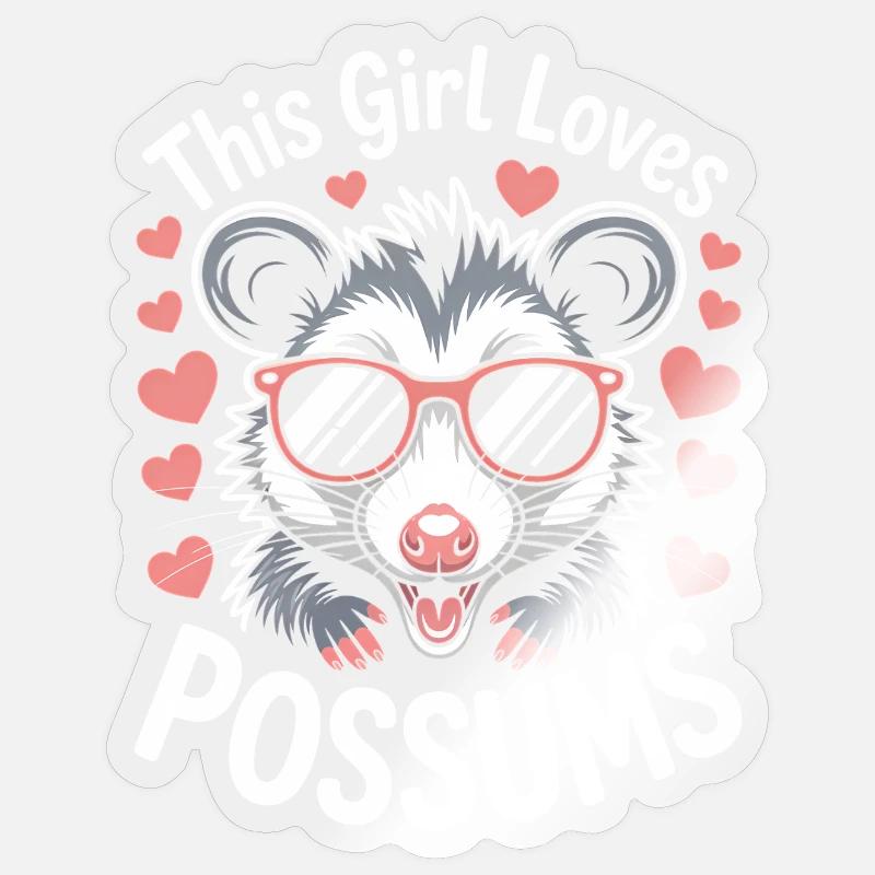 Opossum Spruch Beutelratte Lustig Opossum Geschenk - Sticker Größe S (10 x 10 cm) - Transparent glänzend