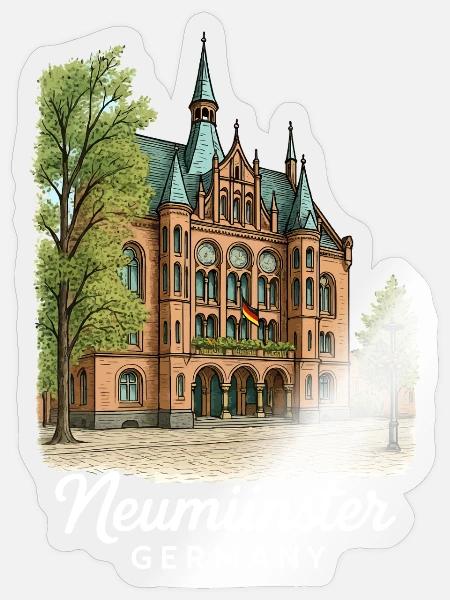 Neumünster - Sticker Größe S (10 x 10 cm) - Transparent glänzend