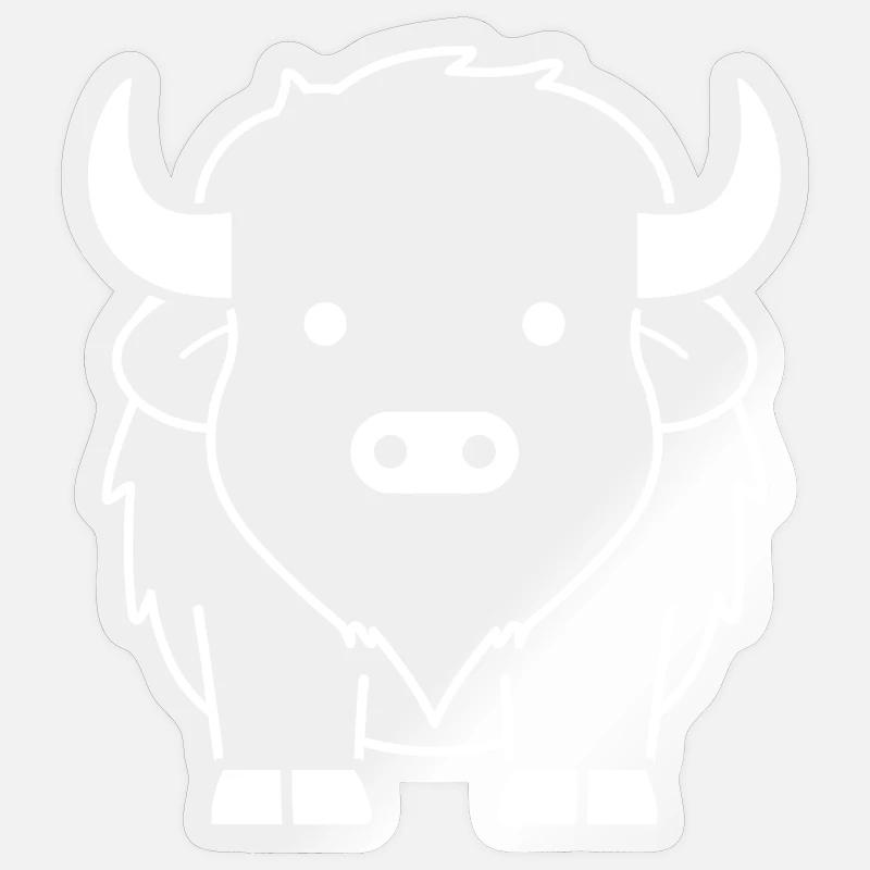 Bison - Sticker Größe S (10 x 10 cm) - Transparent glänzend