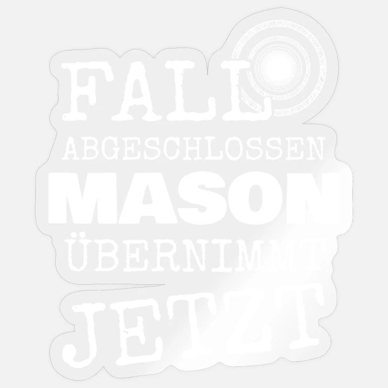 Maçon - Sticker taille S (10 x 10 cm) - brillant transparent