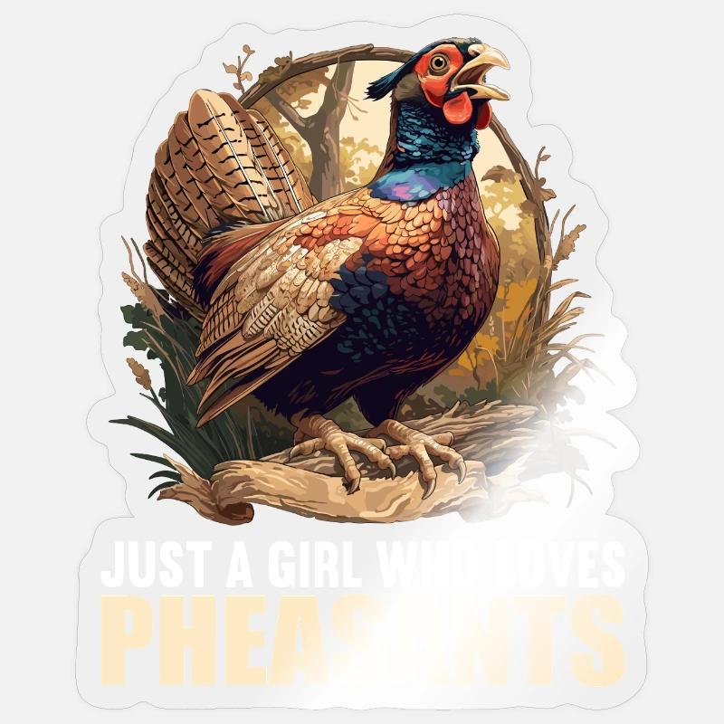 Faisans Faisan - Sticker taille S (10 x 10 cm) - brillant transparent