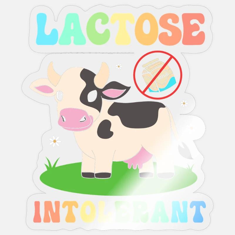 Flatulence Milk Allergy Lactose Intolerance - Sticker size S (10 x 10 cm) - transparent glossy