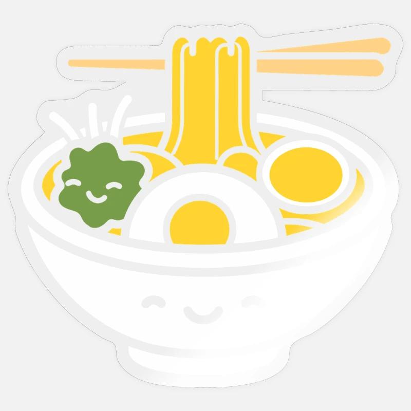 Ramen - Sticker taille S (10 x 10 cm) - brillant transparent