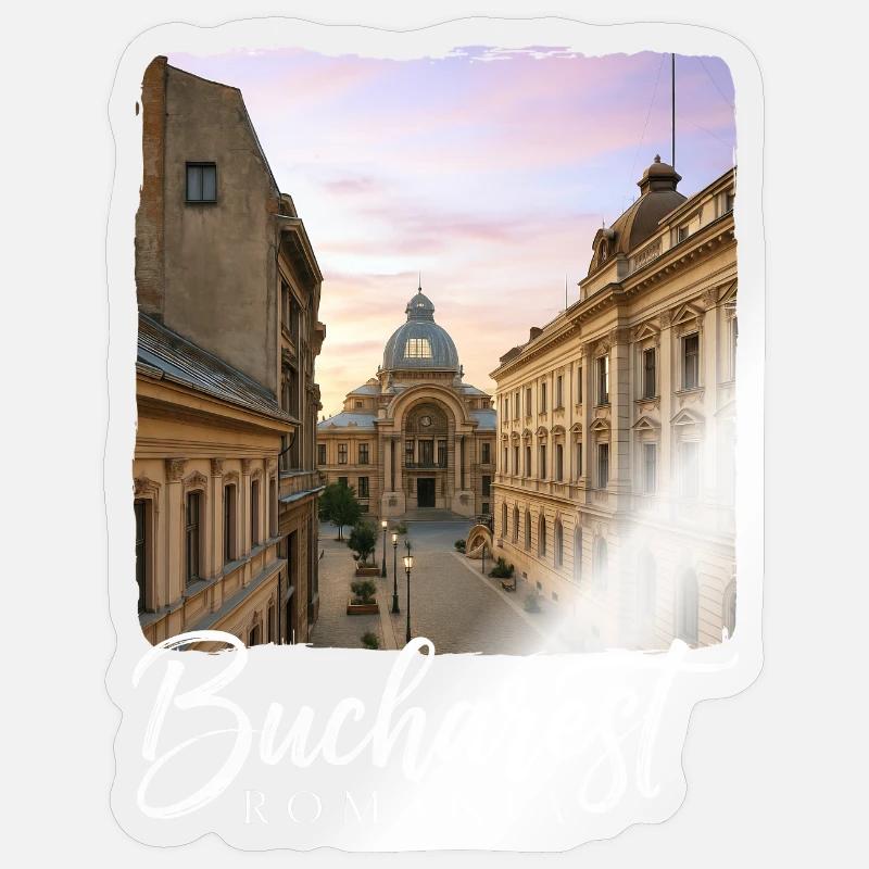 Bukarest Rumänien - Sticker Größe S (10 x 10 cm) - Transparent glänzend