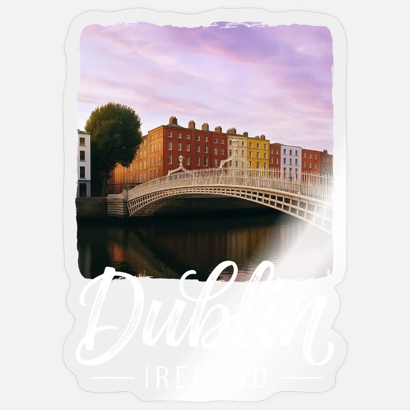 Dublin - Sticker Größe S (10 x 10 cm) - Transparent glänzend