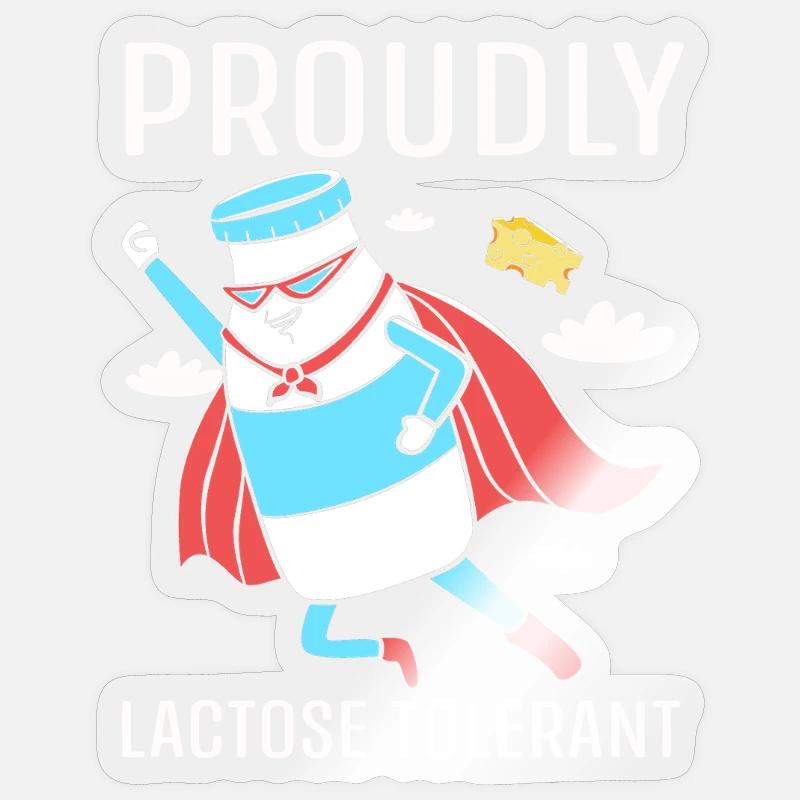 Flatulences Lait Lactose - Sticker taille S (10 x 10 cm) - brillant transparent