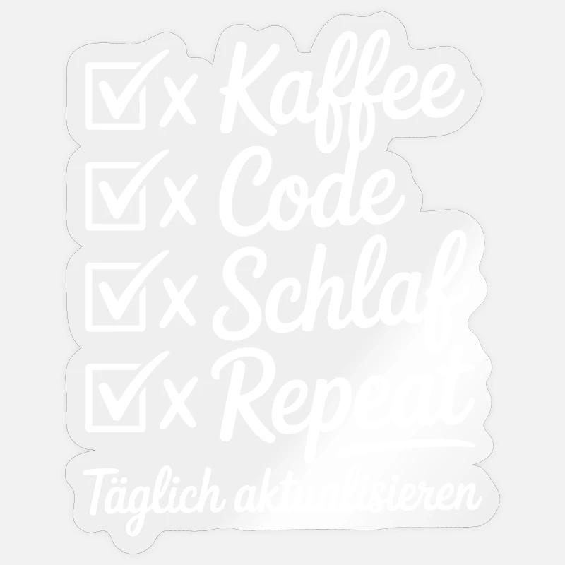 Code du café Sommeil Répéter la routine quotidienne Sticker taille S (10 x 10 cm)