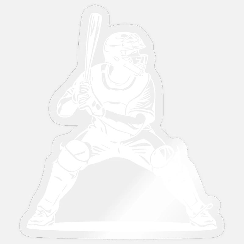 Baseball Player Artwork - Sticker size S (10 x 10 cm) - transparent glossy