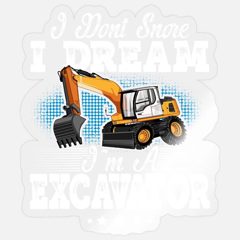 Excavator Operator - Sticker size S (10 x 10 cm) - transparent glossy