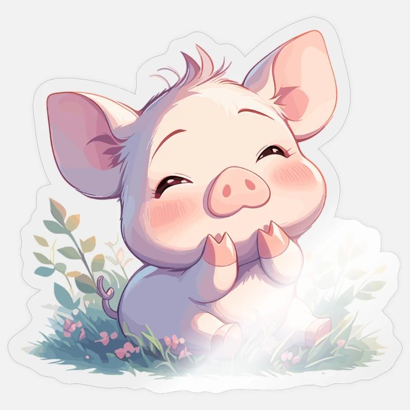 Pig Pig - Sticker size S (10 x 10 cm) - transparent glossy