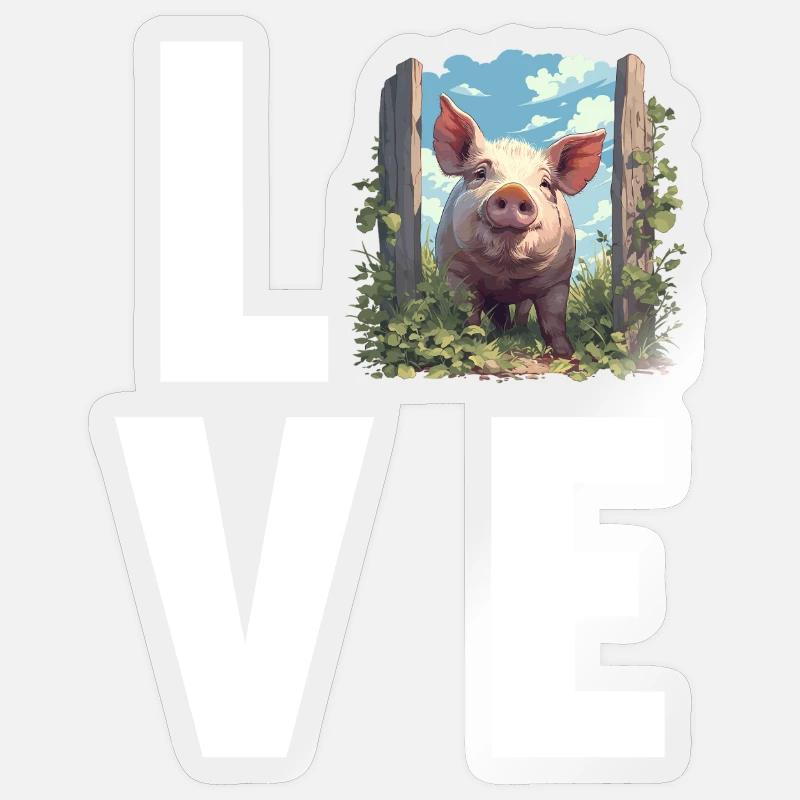 Pig Pig - Sticker size S (10 x 10 cm) - transparent glossy