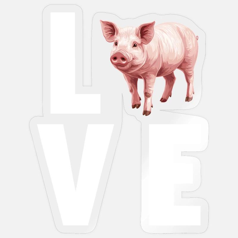 Cochon Cochon - Sticker taille S (10 x 10 cm) - brillant transparent