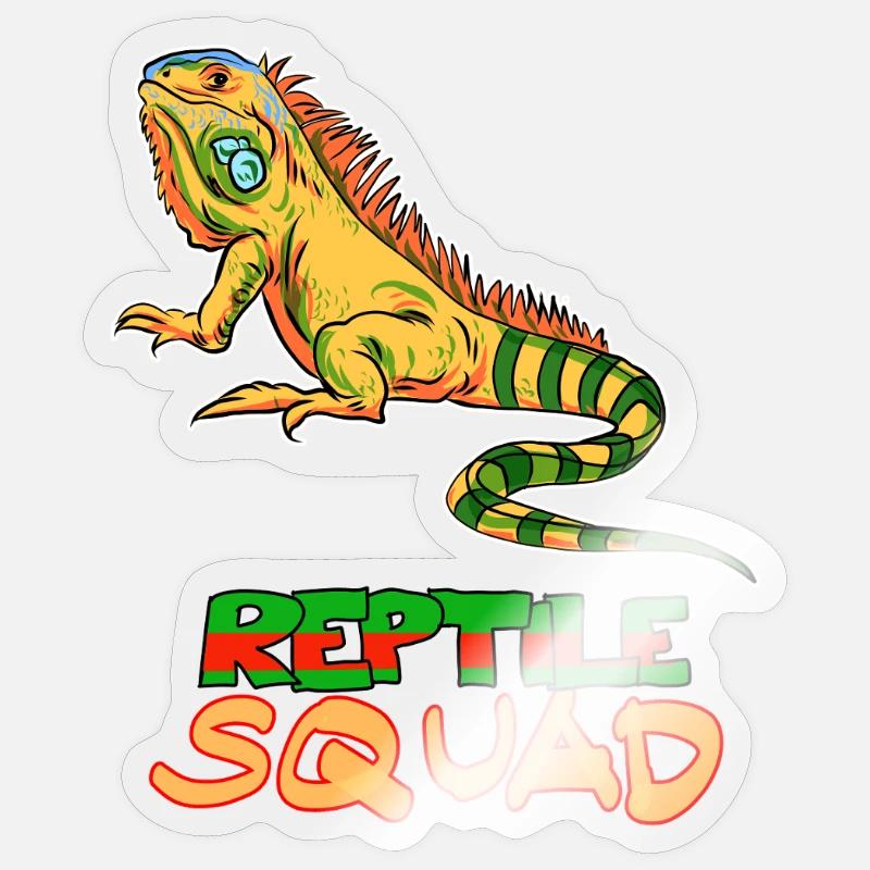 Reptilientrupp Leguan-Crew-Grafik - Sticker Größe S (10 x 10 cm) - Transparent glänzend